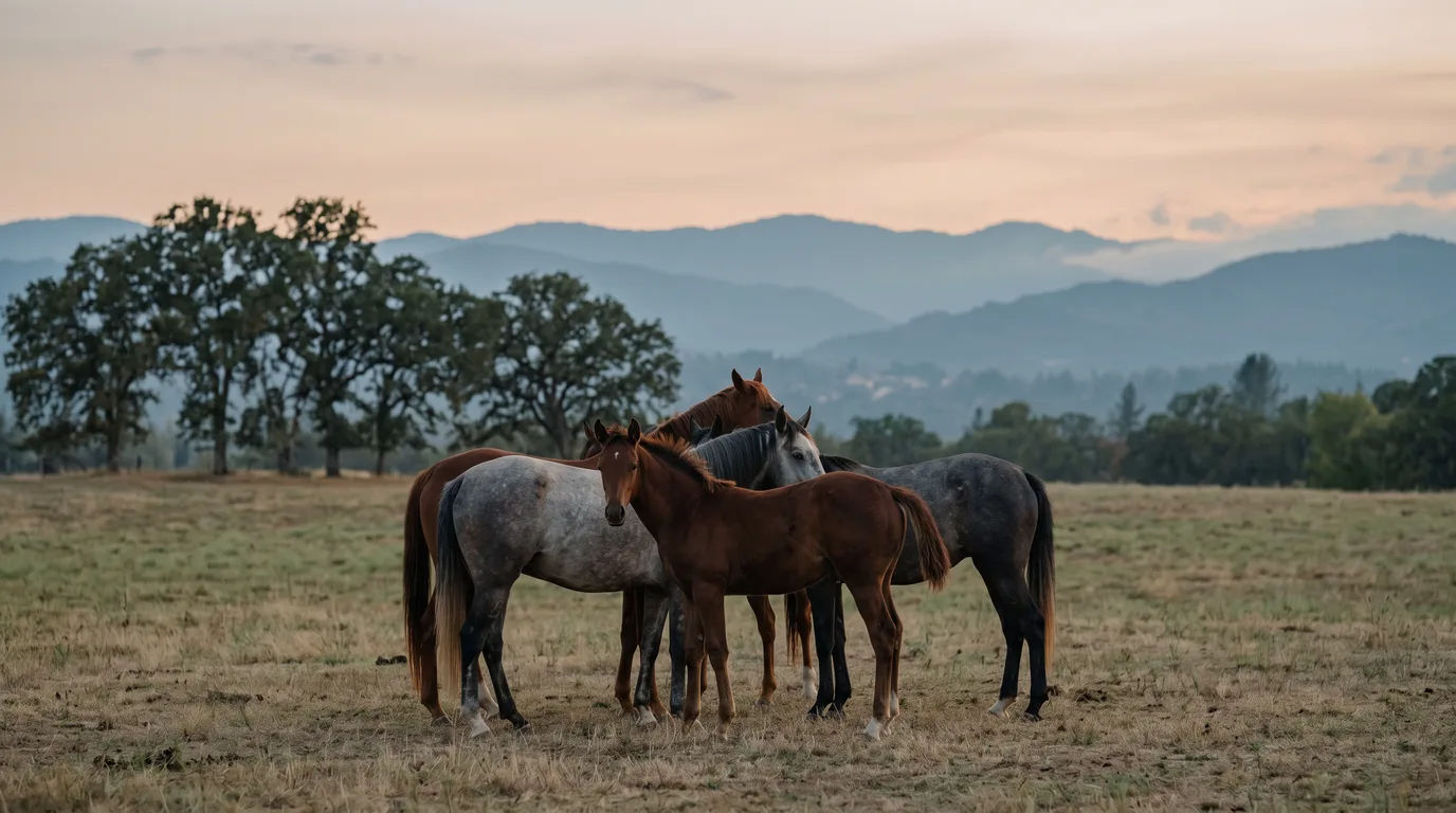 Chevaux en liberté, Haras du Garon, Rhône